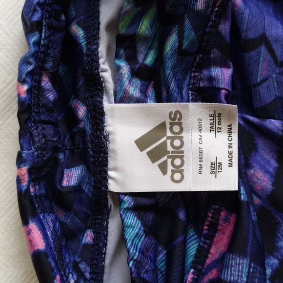 adidas abstract print sporty cropped leggings 12 months baby girl - Picture 3 of 7